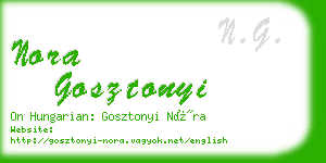 nora gosztonyi business card